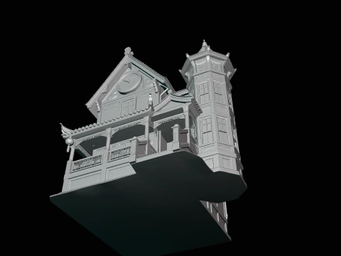 Victorian Clock House Model Design 1 - 3D Print Model 3D Print Model