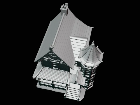 Victorian Clock House Model Design 1 - 3D Print Model 3D Print Model