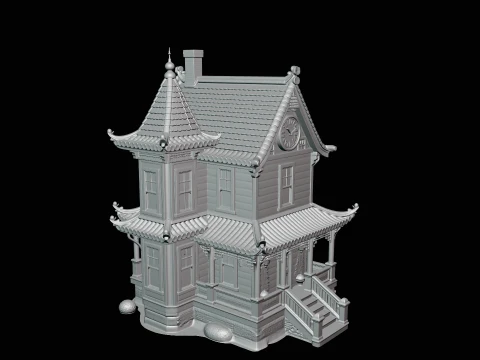 Victorian Clock House Model Design 3 - 3D Print Model 3D Print Model