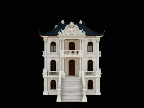 Baroque Mansion Model Design 3 - 3D Print Model 3D Print Model