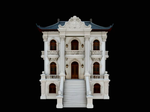 Baroque Mansion Model Design 4 - 3D Print Model 3D Print Model