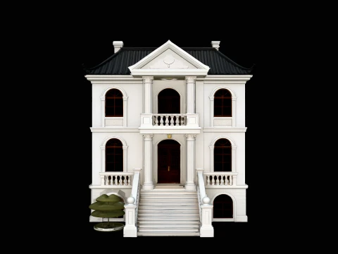 Baroque Mansion Model Design 5 - 3D Print Model Modèles 3D en vedette