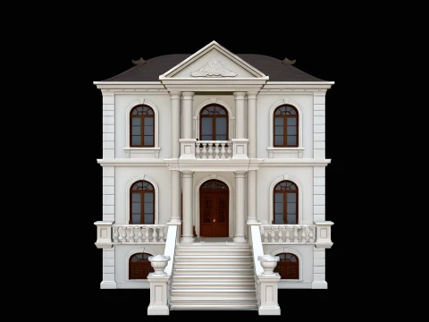 Baroque Mansion Model Design 6 - 3D Print Model Modelo de impresión 3D