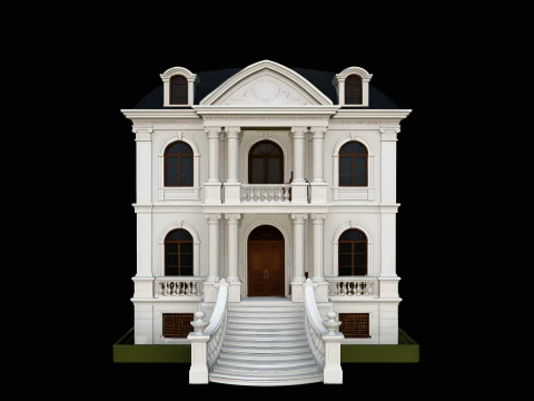 Baroque Mansion Model Design 7 - 3D Print Model Model do druku 3D