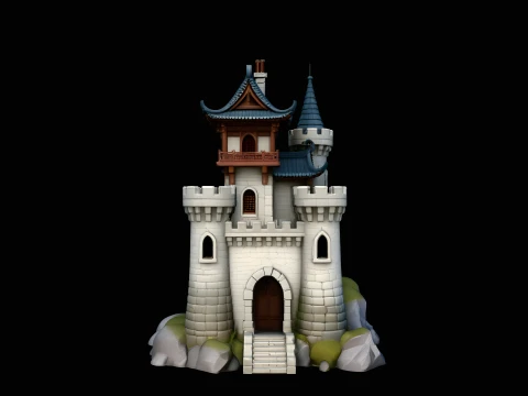 Stone Castle Tower Model Design 2 - 3D Print Model 3D Print Model