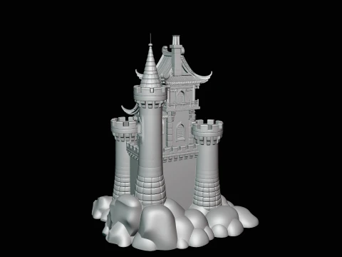 Stone Castle Tower Model Design 2 - 3D Print Model 3D Print Model