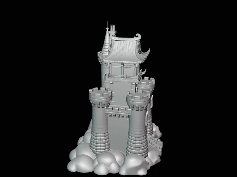 Stone Castle Tower Model Design 2 - 3D Print Model 3D Print Model