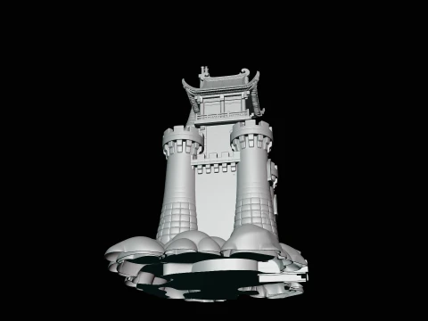 Stone Castle Tower Model Design 2 - 3D Print Model 3D Print Model