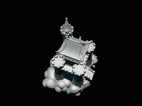 Stone Castle Tower Model Design 2 - 3D Print Model 3D Print Model