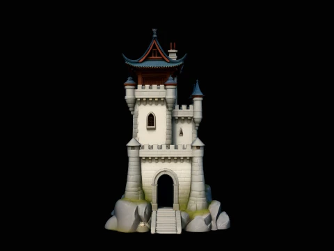 Stone Castle Tower Model Design 4 - 3D Print Model 3D Print Model