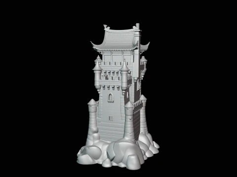 Stone Castle Tower Model Design 4 - 3D Print Model 3D Print Model