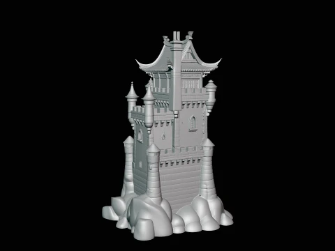 Stone Castle Tower Model Design 4 - 3D Print Model 3D Print Model