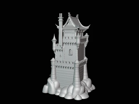Stone Castle Tower Model Design 4 - 3D Print Model 3D Print Model