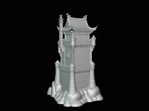Stone Castle Tower Model Design 4 - 3D Print Model 3D Print Model