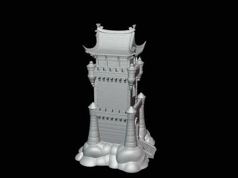 Stone Castle Tower Model Design 4 - 3D Print Model 3D Print Model