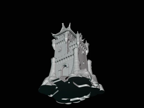 Stone Castle Tower Model Design 4 - 3D Print Model 3D Print Model