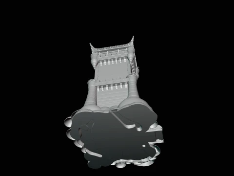 Stone Castle Tower Model Design 4 - 3D Print Model 3D Print Model
