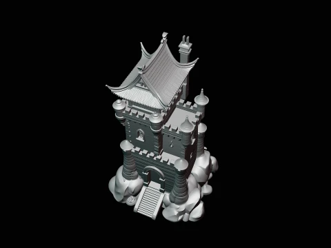 Stone Castle Tower Model Design 4 - 3D Print Model 3D Print Model