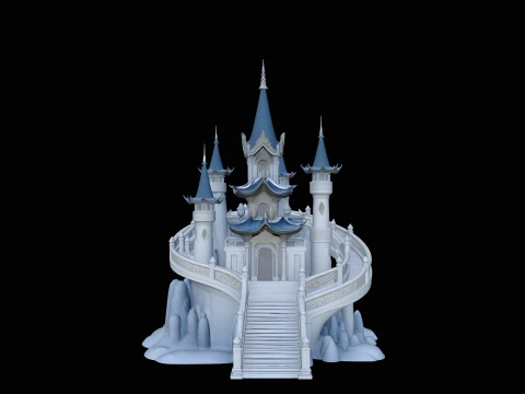 Spired Fairytale Castle Model Design 2 - 3D Print Model 3D 프린트 모델