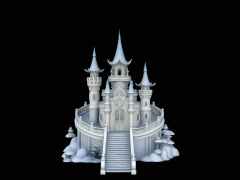 Spired Fairytale Castle Model Design 4 - 3D Print Model Model do druku 3D