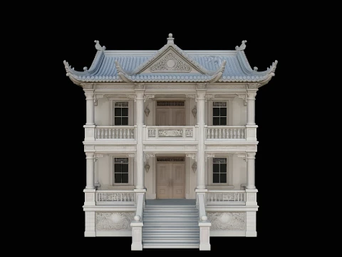 Pagoda Roof Villa Model Design 2 - 3D Print Model 3D Print Model