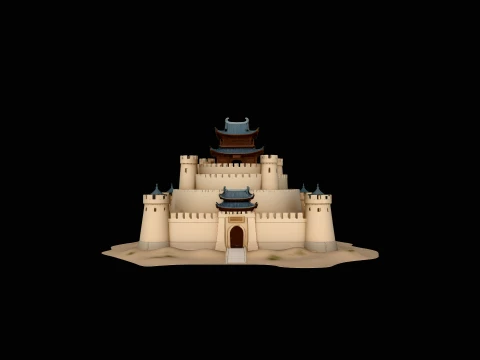 Desert Sand Castle Model Design 2 - 3D Print Model Modèles 3D en vedette