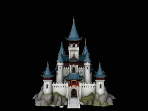 Grand Fairytale Castle Model Design 3 - 3D Print Model 3D Print Model