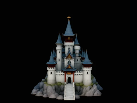 Grand Fairytale Castle Model Design 5 - 3D Print Model 3D Print Model