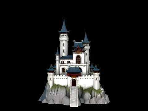 Grand Fairytale Castle Model Design 9 - 3D Print Model Modelo de impresión 3D