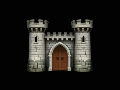 Castle Gatehouse Model Design 1 - 3D Print Model 3D Baskı Modeli