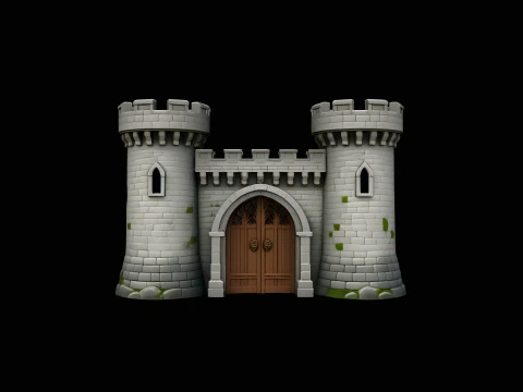 Castle Gatehouse Model Design 2 - 3D Print Model 3D Baskı Modeli