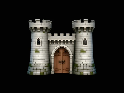 Castle Gatehouse Model Design 3 - 3D Print Model 3D Baskı Modeli