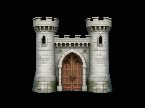 Castle Gatehouse Model Design 4 - 3D Print Model 3D Baskı Modeli