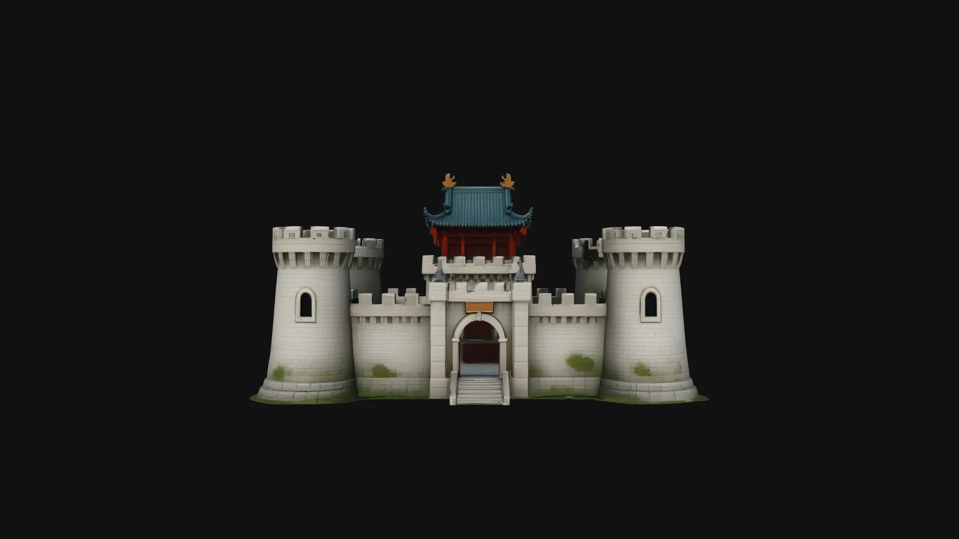 Walled Castle Keep Model Design 1 - 3D Print Model 3D Print Model .c4d .max .obj .3ds .fbx .stl .blend