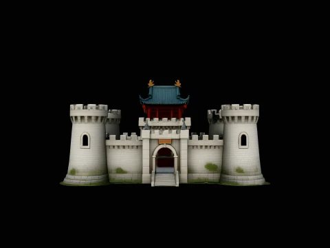 Walled Castle Keep Model Design 1 - 3D Print Model 3D Baskı Modeli