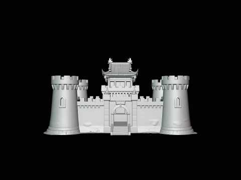 Walled Castle Keep Model Design 1 - 3D Print Model 3D Print Model
