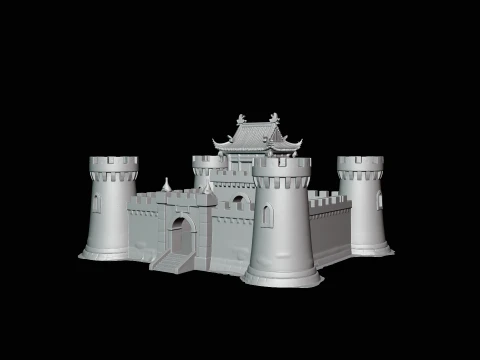 Walled Castle Keep Model Design 1 - 3D Print Model 3D Print Model