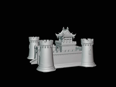Walled Castle Keep Model Design 1 - 3D Print Model 3D Print Model