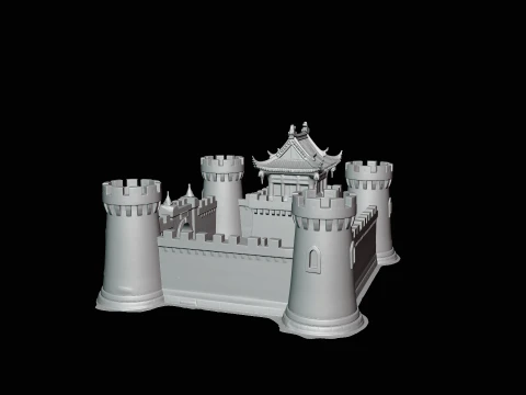 Walled Castle Keep Model Design 1 - 3D Print Model 3D Print Model