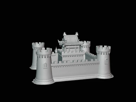 Walled Castle Keep Model Design 1 - 3D Print Model 3D Print Model
