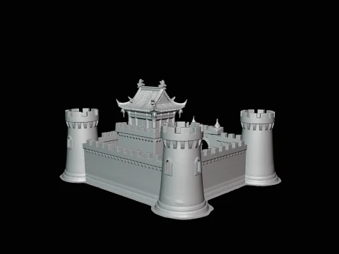 Walled Castle Keep Model Design 1 - 3D Print Model 3D Print Model