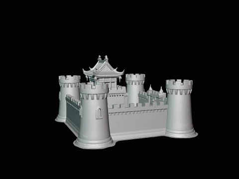 Walled Castle Keep Model Design 1 - 3D Print Model 3D Print Model