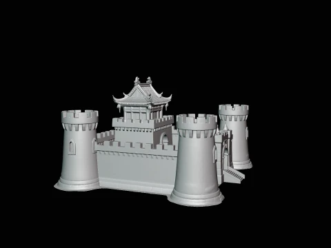 Walled Castle Keep Model Design 1 - 3D Print Model 3D Print Model