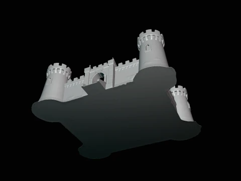Walled Castle Keep Model Design 1 - 3D Print Model 3D Print Model