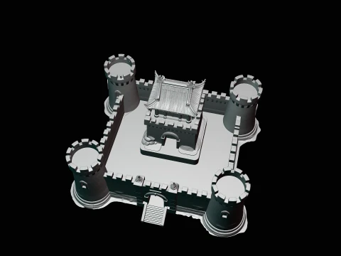 Walled Castle Keep Model Design 1 - 3D Print Model 3D Print Model