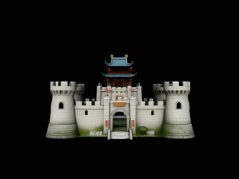 Walled Castle Keep Model Design 2 - 3D Print Model 3D Baskı Modeli