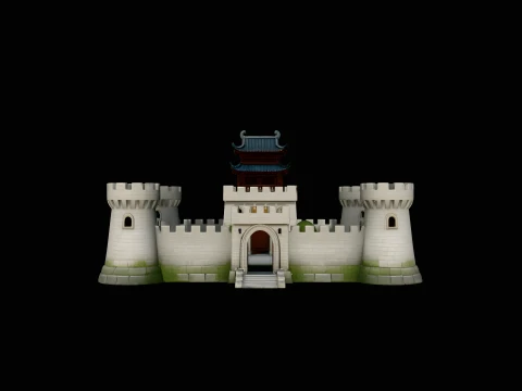 Walled Castle Keep Model Design 3 - 3D Print Model 3D Baskı Modeli
