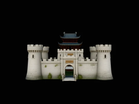 Walled Castle Keep Model Design 4 - 3D Print Model 3D Baskı Modeli