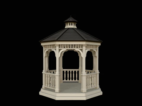 Victorian Garden Gazebo Model Design 3 - 3D Print Model 3D Baskı Modeli