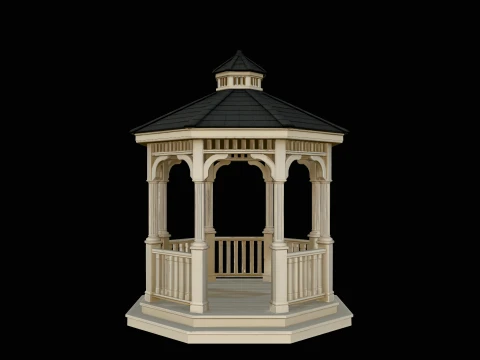 Victorian Garden Gazebo Model Design 4 - 3D Print Model 3D Baskı Modeli